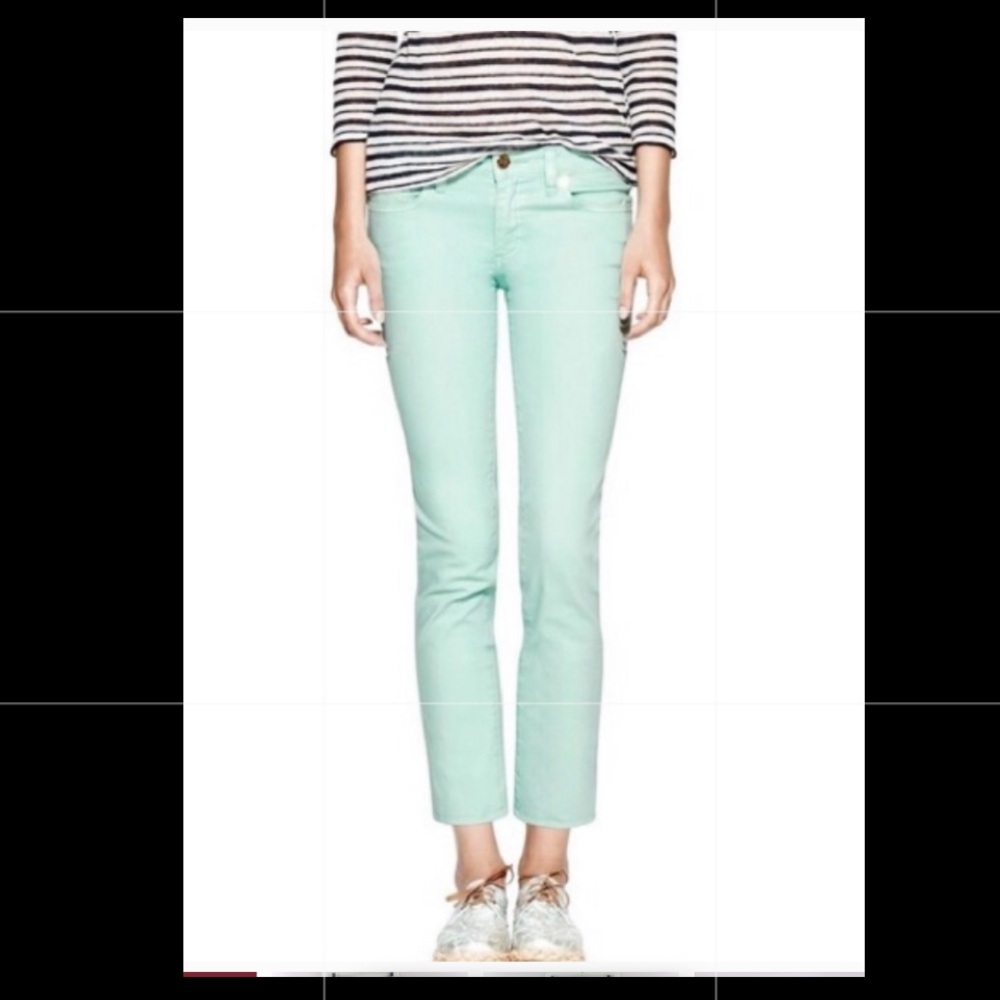 Tory Burch Skinny Cropped Denim Mint Green